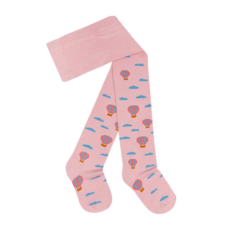 Rajstopy Dziecięce Bawełniane w Balony, Róż