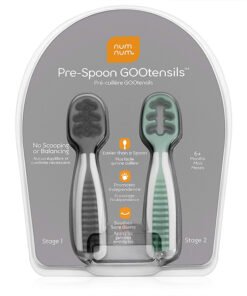 Łyżeczki Wstępne GOOtensils™ Glacier Green + Storm Grey, 6+m