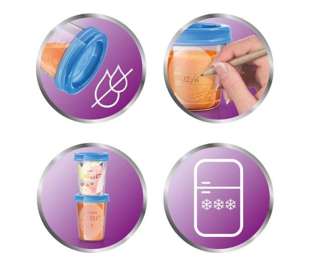 Philips Avent Pojemniki Na Pokarm VIA 240ml +Pokrywki, 5szt - obrazek 5