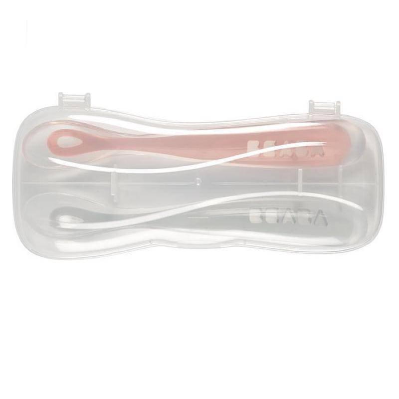 Zestaw łyżeczek silikonowych 4 m+ Old Pink, 2 szt. - obrazek 6