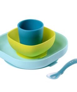 Komplet naczyń z silikonu z przyssawką, DarkBlue