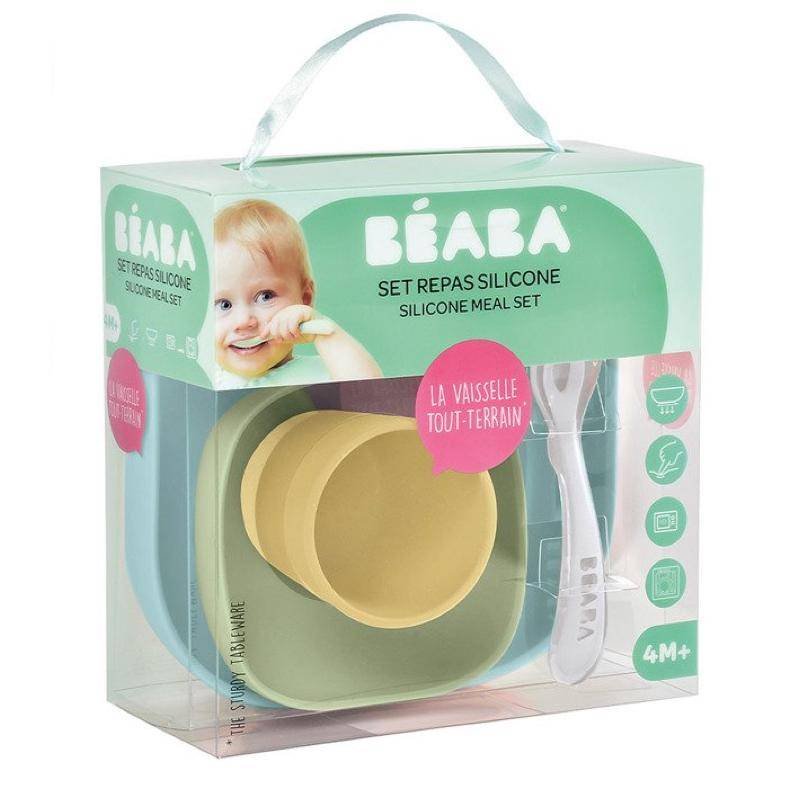 Komplet naczyń z silikonu z przyssawką, Pastel - obrazek 2