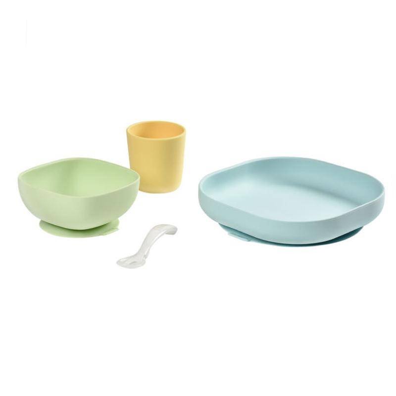 Komplet naczyń z silikonu z przyssawką, Pastel - obrazek 4