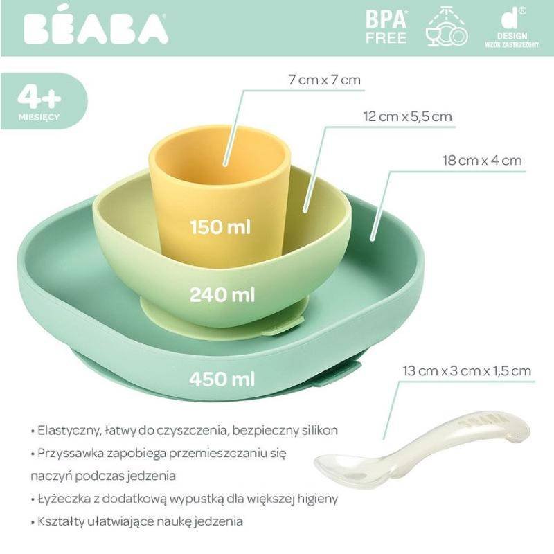 Komplet naczyń z silikonu z przyssawką, Pastel - obrazek 3