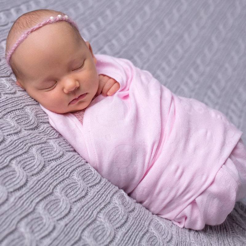 Pieluszka Bambusowa, Miś Różowa - obrazek 3