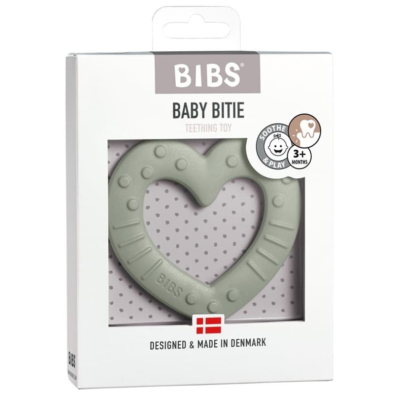 BIBS Baby Bitie Heart Gryzak - Sage - obrazek 2