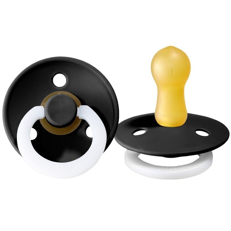 BIBS COLOUR Smoczek Uspokajający kauczuk Hevea, Black Glow - obrazek 2