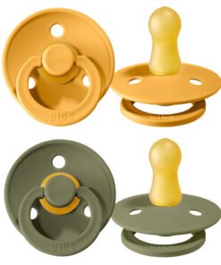 BIBS COLOUR 2-pack Smoczek Uspokajający kauczuk Hevea, HoneyBee&Olive