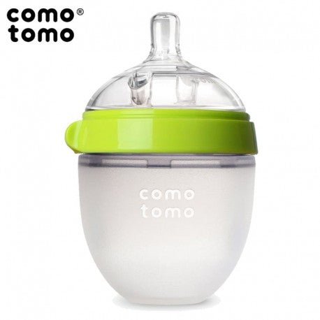Antykolkowa butelka silikonowa Comotomo, Green NEWBORN, 150 ml