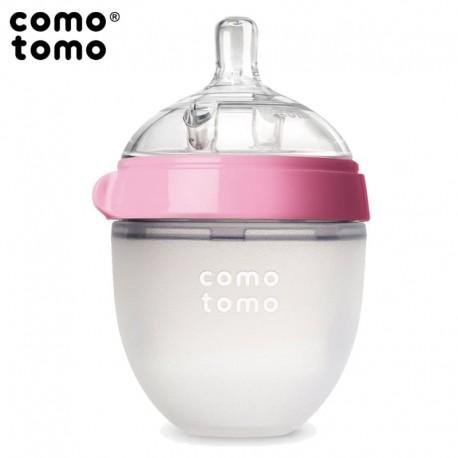 Antykolkowa butelka silikonowa Comotomo, Pink NEWBORN, 150 ml