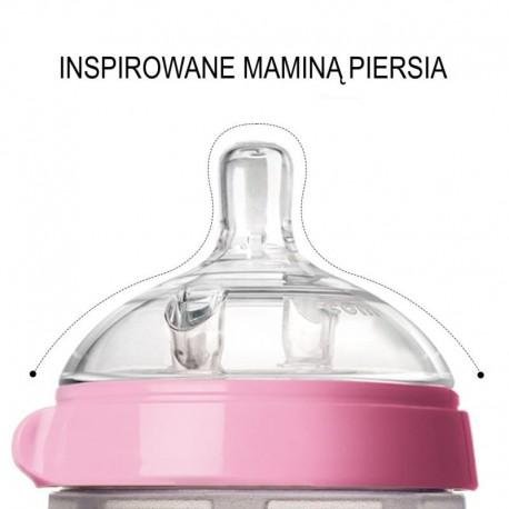 Antykolkowa butelka silikonowa Comotomo, Pink NEWBORN, 150 ml - obrazek 5