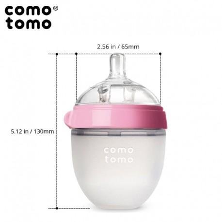 Antykolkowa butelka silikonowa Comotomo, Pink NEWBORN, 150 ml - obrazek 3