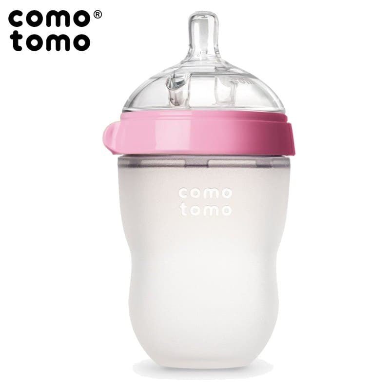 Antykolkowa Butelka silikonowa Comotomo, Pink BABY, 250 ml