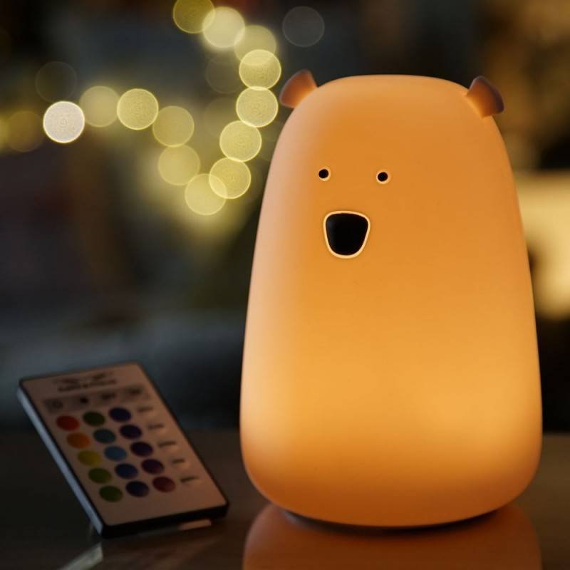 Lampka Led Miś, Różowa Duża z Pilotem - obrazek 3