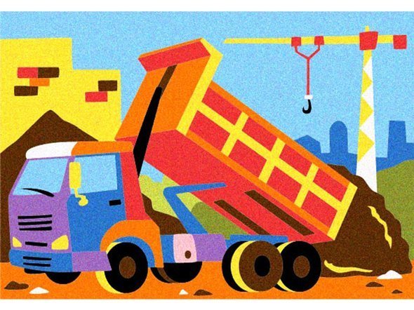 Album do kolorowania piaskiem, Pojazdy budowlane, 5+ - obrazek 2