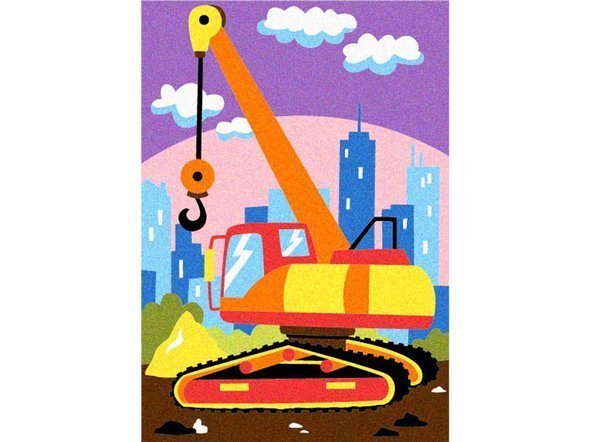 Album do kolorowania piaskiem, Pojazdy budowlane, 5+ - obrazek 5