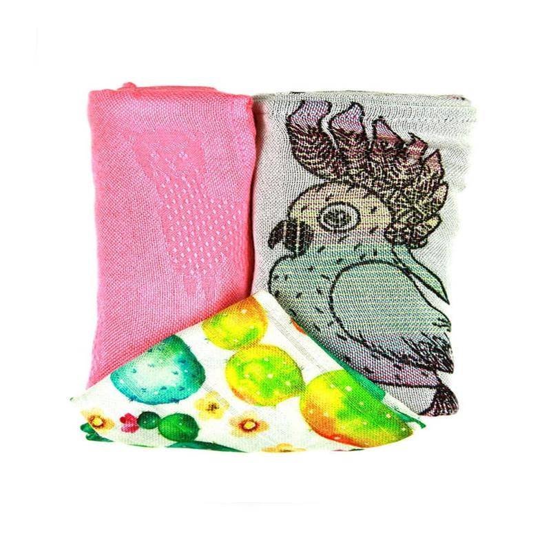 Zestaw Pieluszek Bambusowych, Papugi, Róż