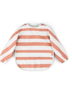 Done by Deer Śliniak z Rękawami Stripes Papaya