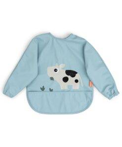 Done by Deer Śliniak z Rękawami 6-18m Tiny Farm Blue