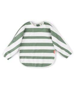 Done by Deer Śliniak z Rękawami 6-18m Stripes Green