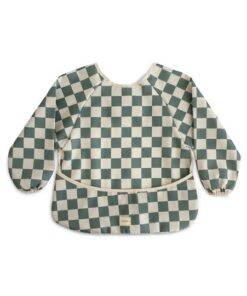 Mushie Śliniak z rękawami Olive Check